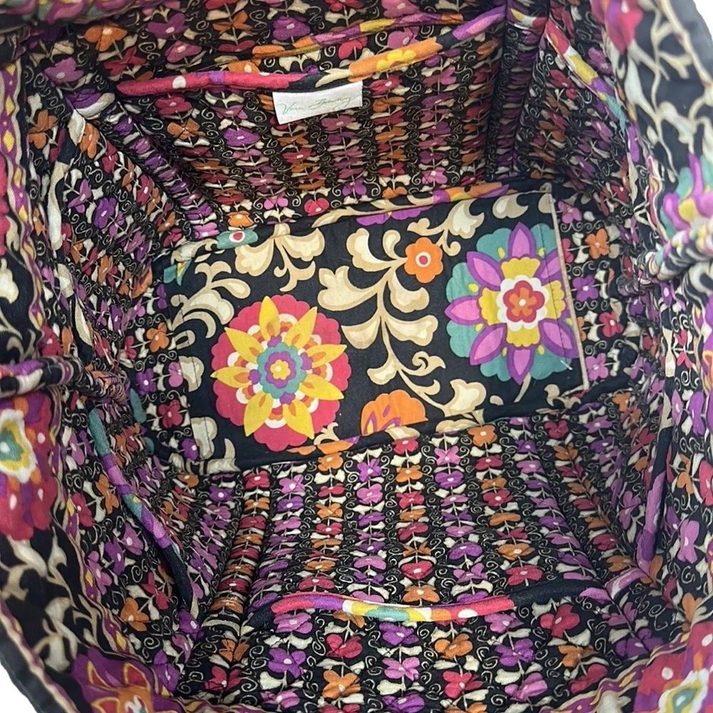 Vera Bradley Suzani Laura Floral Cinch Bag Retired Shoulder Tote Purse Bag 17x14